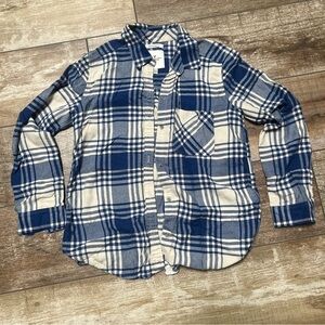 American Eagle | Blue Flannel Button Down Blouse